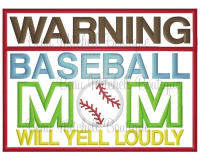 Warning Baseball Mom